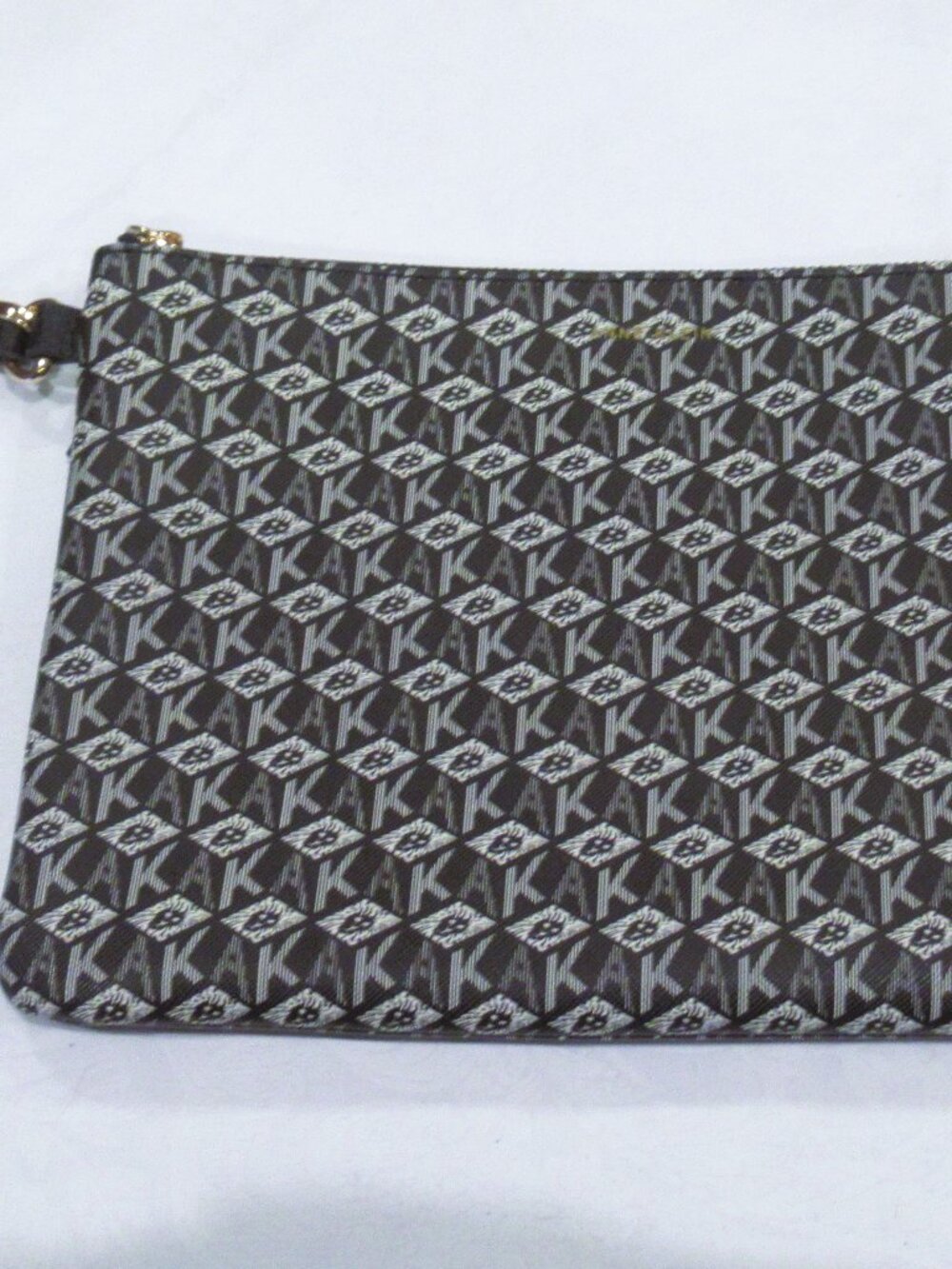 Anne Klein black and gold cosmetic bag